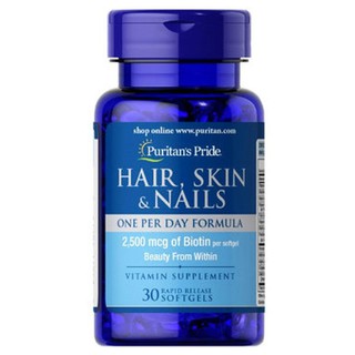 Viên Uống Cho Da Tóc Móng Hair, Skin & Nails One Per Day Formula Puritan's Pride 30 viên