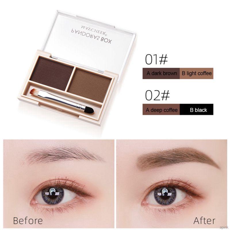 Bảng Phấn Trang Điểm Lông Mày 2 Màu Sắc Lâu Trôi Chống Thấm Nước Dễ Lên Màu