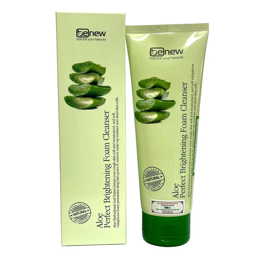 Sữa rửa mặt dưỡng ẩm, sạch nhờn lô hội Benew Aloe Brightening Cleansing Foarm 160ml