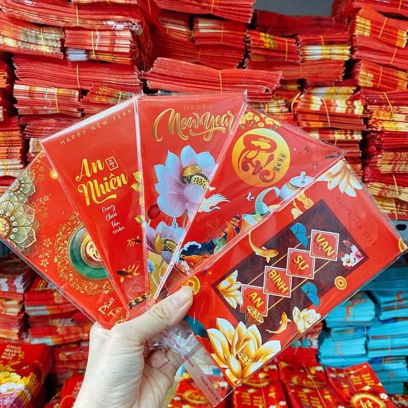 100 bao lì xì 2024 giáp thìn, bao lì xì tết, giá tại xưởng