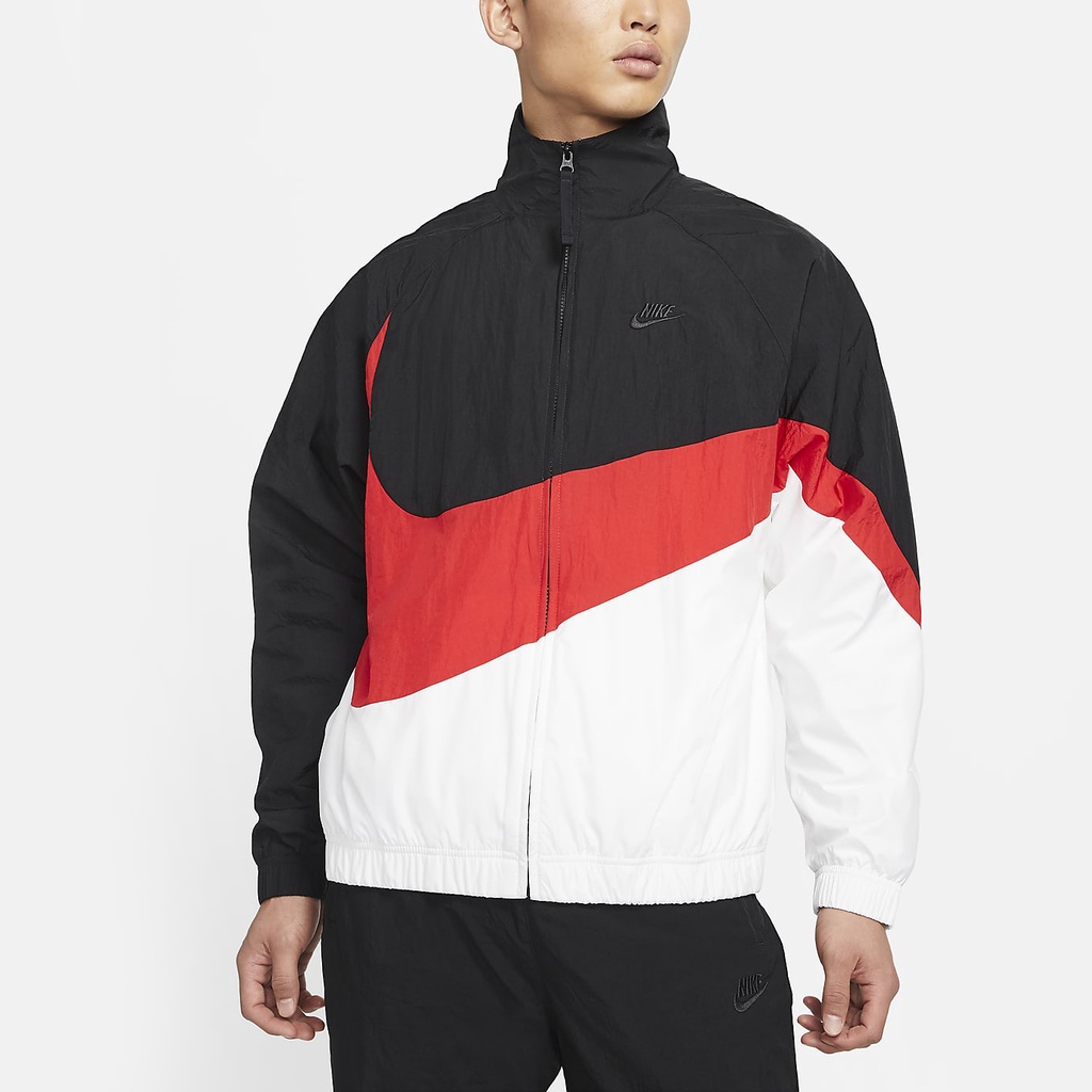 ÁO KHOÁC NIKE SWOOSH WOVEN - TRẮNG / ĐỎ / ĐEN