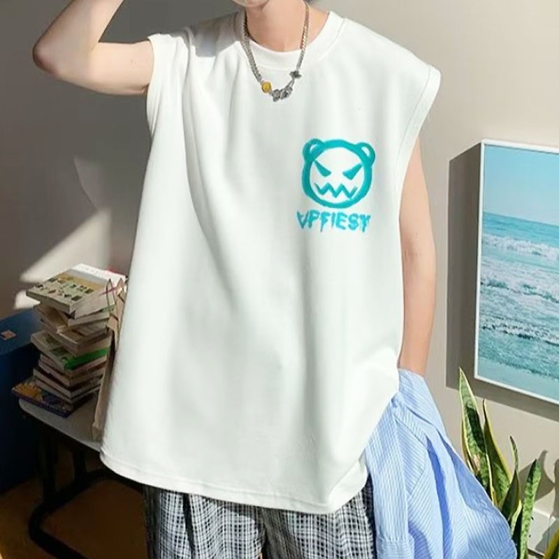 Áo Thun Cotton Sát Nách In Họa Tiết Graffiti Thời Trang Phong Cách Harajuku Cho Nam Và Nữ Size M-5XL