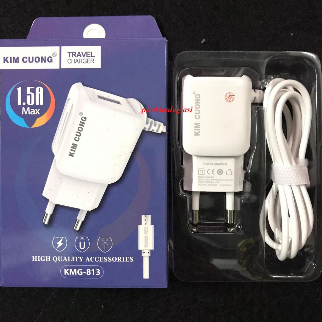 (Chính hãng)SẠC KIM CƯƠNG 813 KMG 813 Chuẩn 1.5A Có Cổng USB Chính Hãng Kim Cương