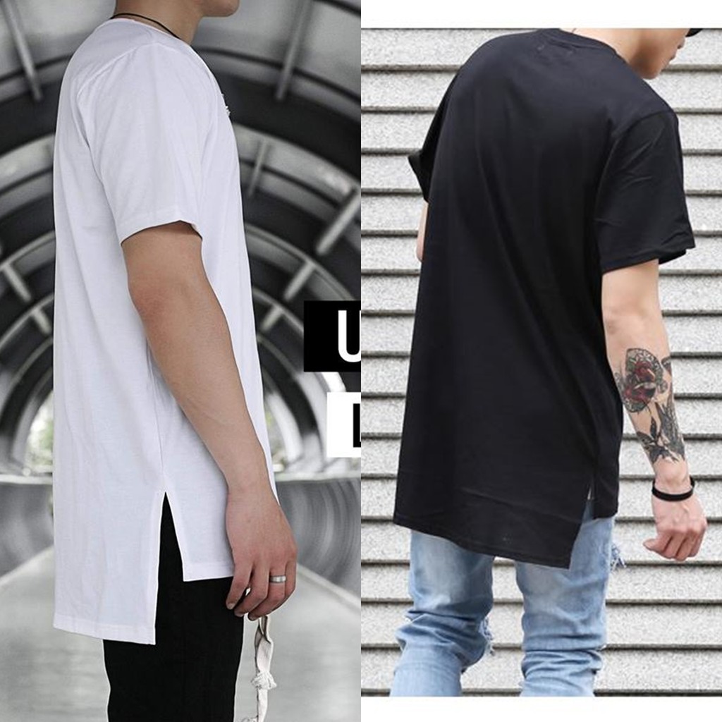 Áo Thun Longtee Layer Xẻ Tà Nam Nữ Unisex