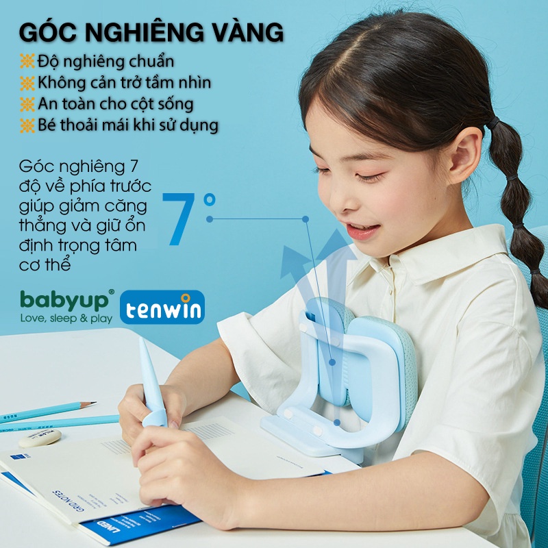 Giá đỡ chống cận thị cho bé Babyup Tenwin. Dụng cụ chống gù lưng trẻ em. Kẹp gắn vào bàn học điều chỉnh tư thế chuẩn