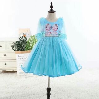 Đầm công chúa Elsa tay cách điệu 12-32kg (xanh, hồng phấn)