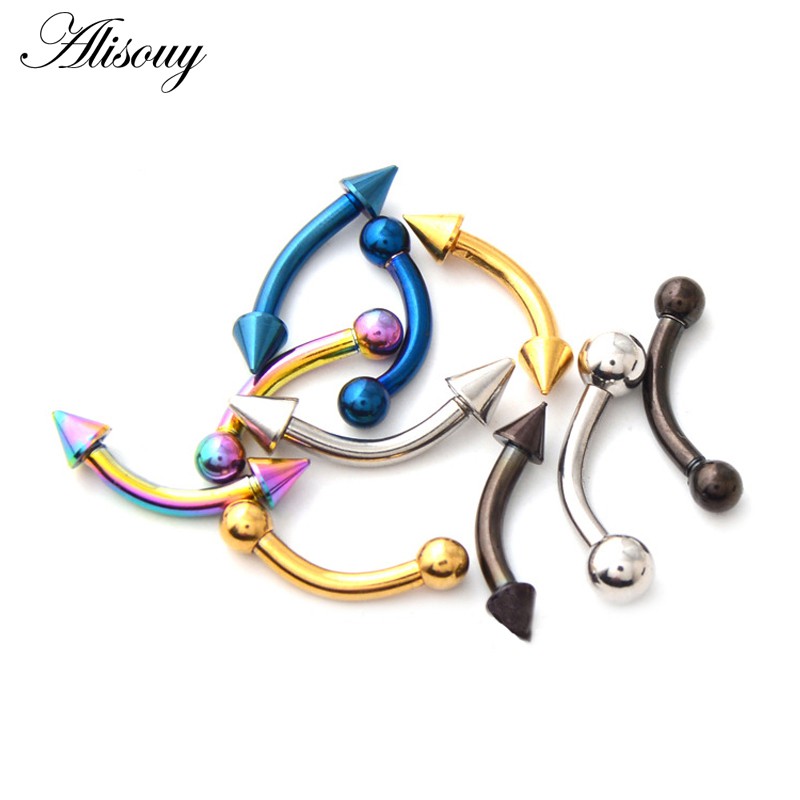 Alisouy 1 Khuyên Xỏ Mũi / Môi / Tai / Mũi / Cơ Thể Hình Móng Ngựa Dạng Cong