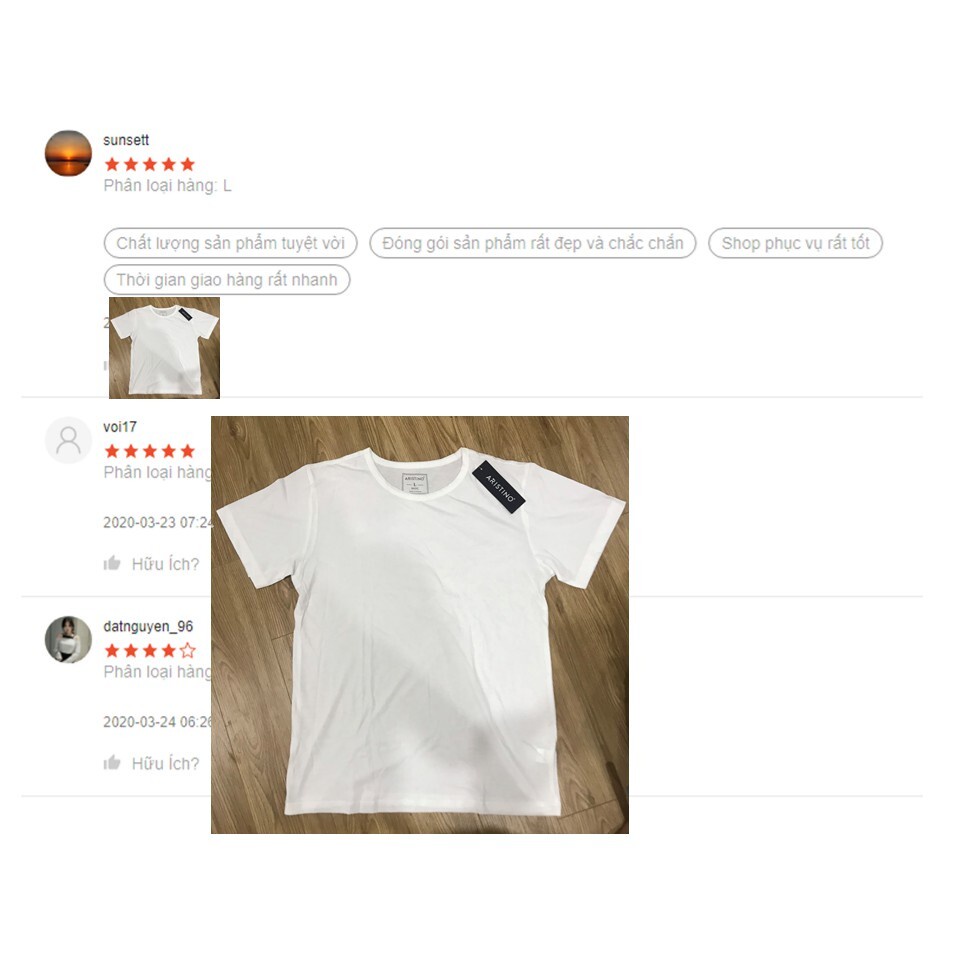 Áo thun nam không cổ ARISTINO, áo phông trắng chất liệu cotton mềm mại, thấm hút mồ hôi cực tốt  | AC22