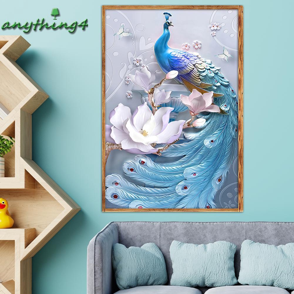 Bộ tranh thêu chữ thập đính đá 5D tự làm vẽ hình chim công xinh đẹp kỳ ảo | BigBuy360 - bigbuy360.vn