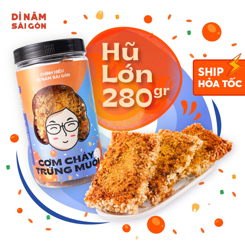 CƠM CHÁY TRỨNG MUỐI 280GR I DÌ NĂM SÀI GÒN I Nếp giòn, trứng muối chà bông xịn I ĐỒ ĂN VẶT ĐỈNH CAO, NGON KHÔNG TẢ NỔI