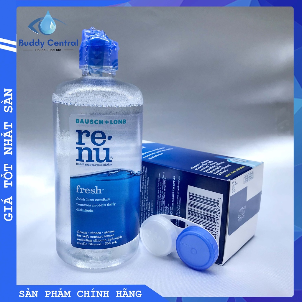 Nước ngâm lens Renu 355ml - Nước ngâm kính áp tròng Renu - Renu solution - Bausch &amp; Lomb - USA