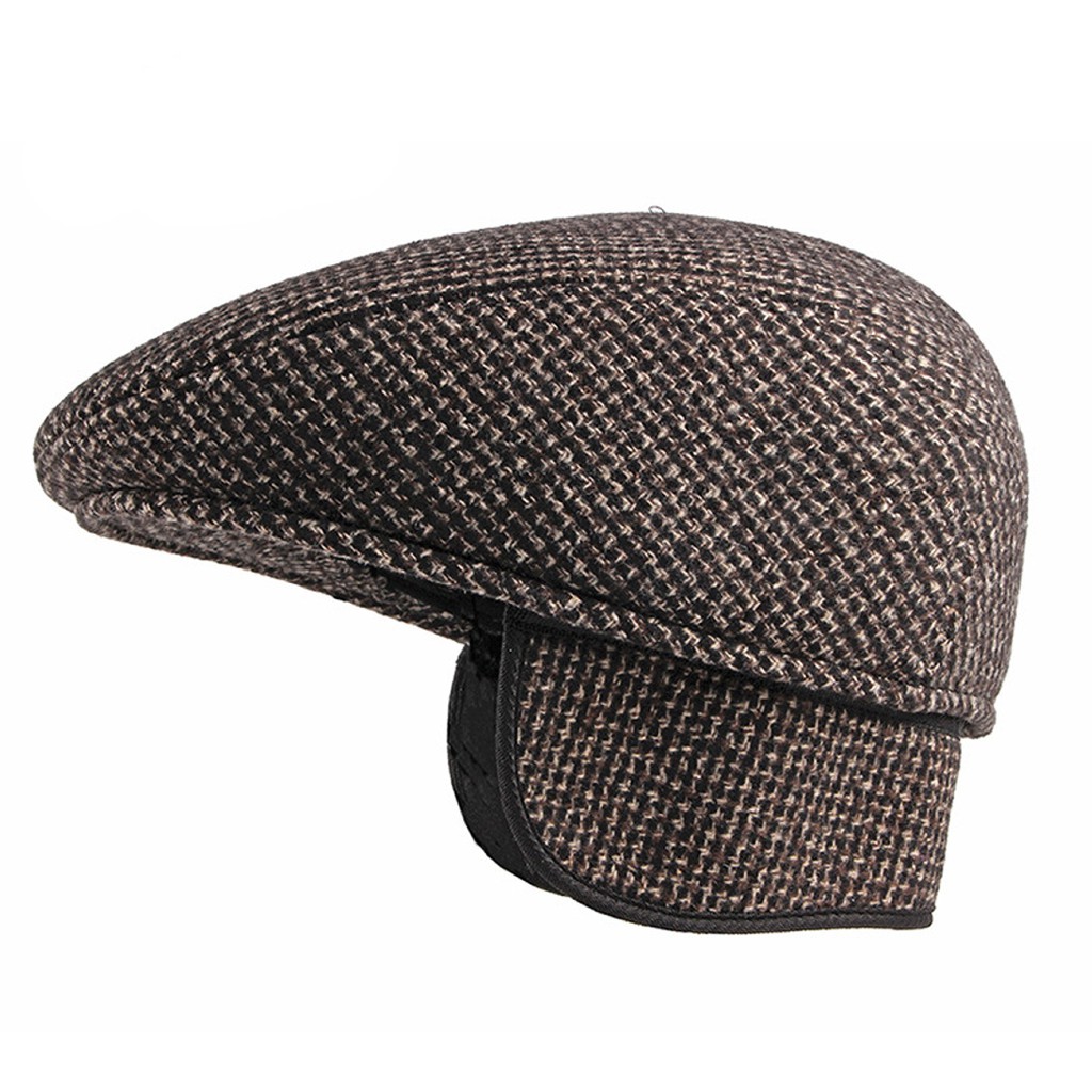 Mũ nồi – Nón beret che tai kẻ sọc nhỏ thu đông cực đẹp dành cho nam trung niên – Nón beret vải len, nỉ dạ cao cấp