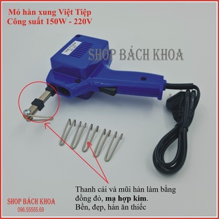 Mỏ hàn xung Việt Tiệp 220V 150W. Thanh cái và mũi hàn bằng đồng nguyên chất mạ hợp kim.