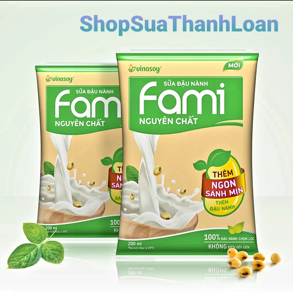 [HSD T2-2023] Thùng 40 Bịch Sữa Đậu Nành Nguyên Chất Fami 200ml