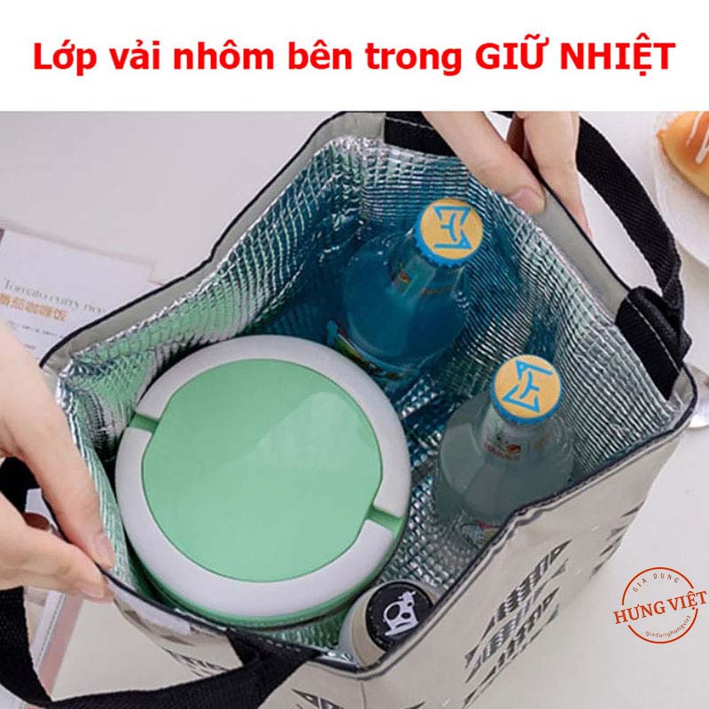 Túi đựng hộp cơm/Lunchbag giữ nhiệt cao cấp Bento Nhật Bản, HOẠ TIẾT CÁ, chống thấm nước [TÚI GIỮ NHIỆT CÁ]