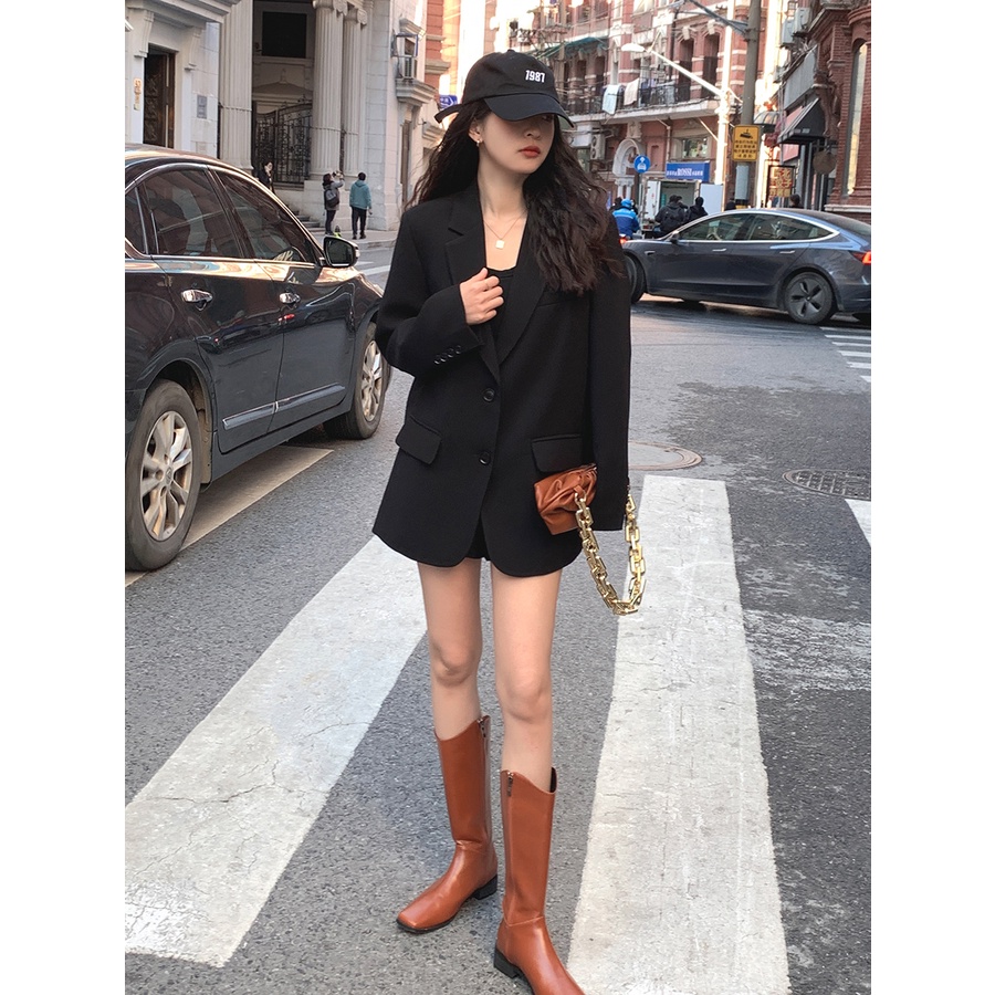 Ảnh thật 2 hình cuối-2W85.Áo blazer thời trang trắng kem phong cách Hàn Quốc