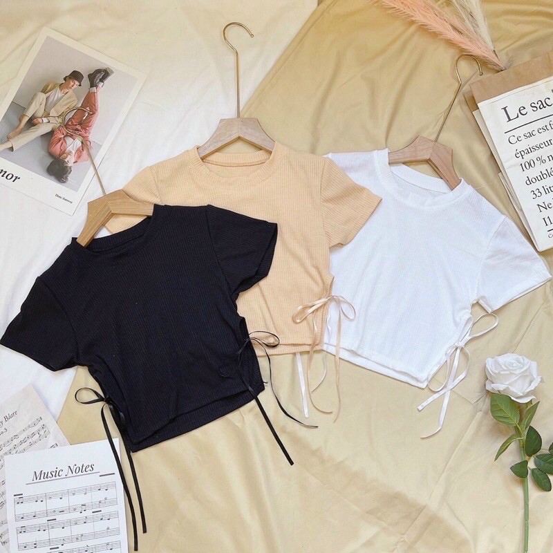 Áo croptop bassic buộc dây hai bên ( Video feedback ) | BigBuy360 - bigbuy360.vn