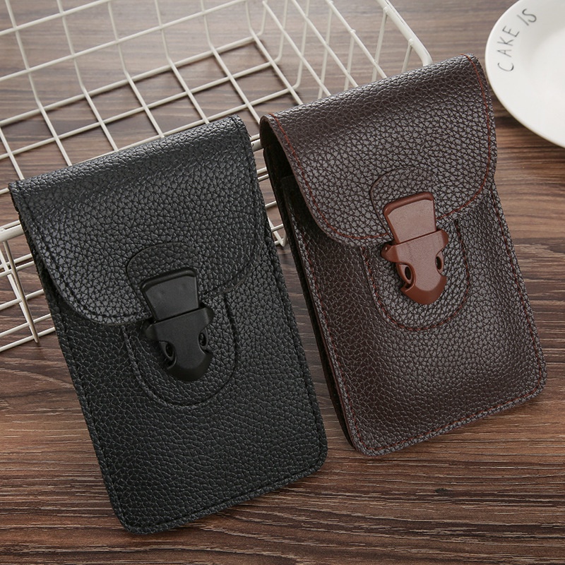 Túi Da Pu Đựng Điện Thoại 7 Inch Đeo Hông Siêu Mỏng Đa Năng