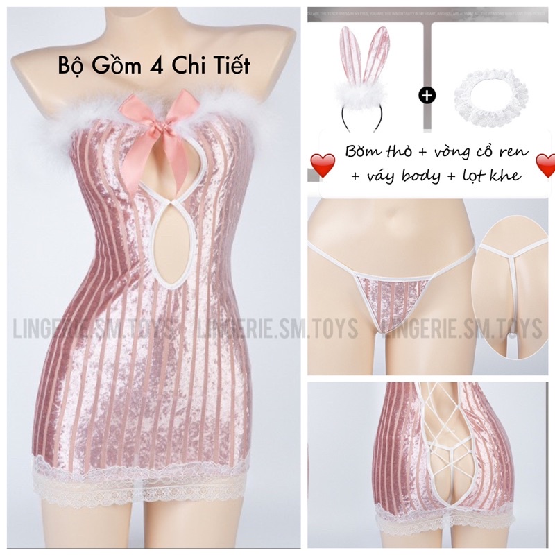 MY8333 - Váy Body Phong Cách Thỏ Gợi Cảm Kèm Nhiều Phụ Kiện Đi Kèm Siêu Yêu