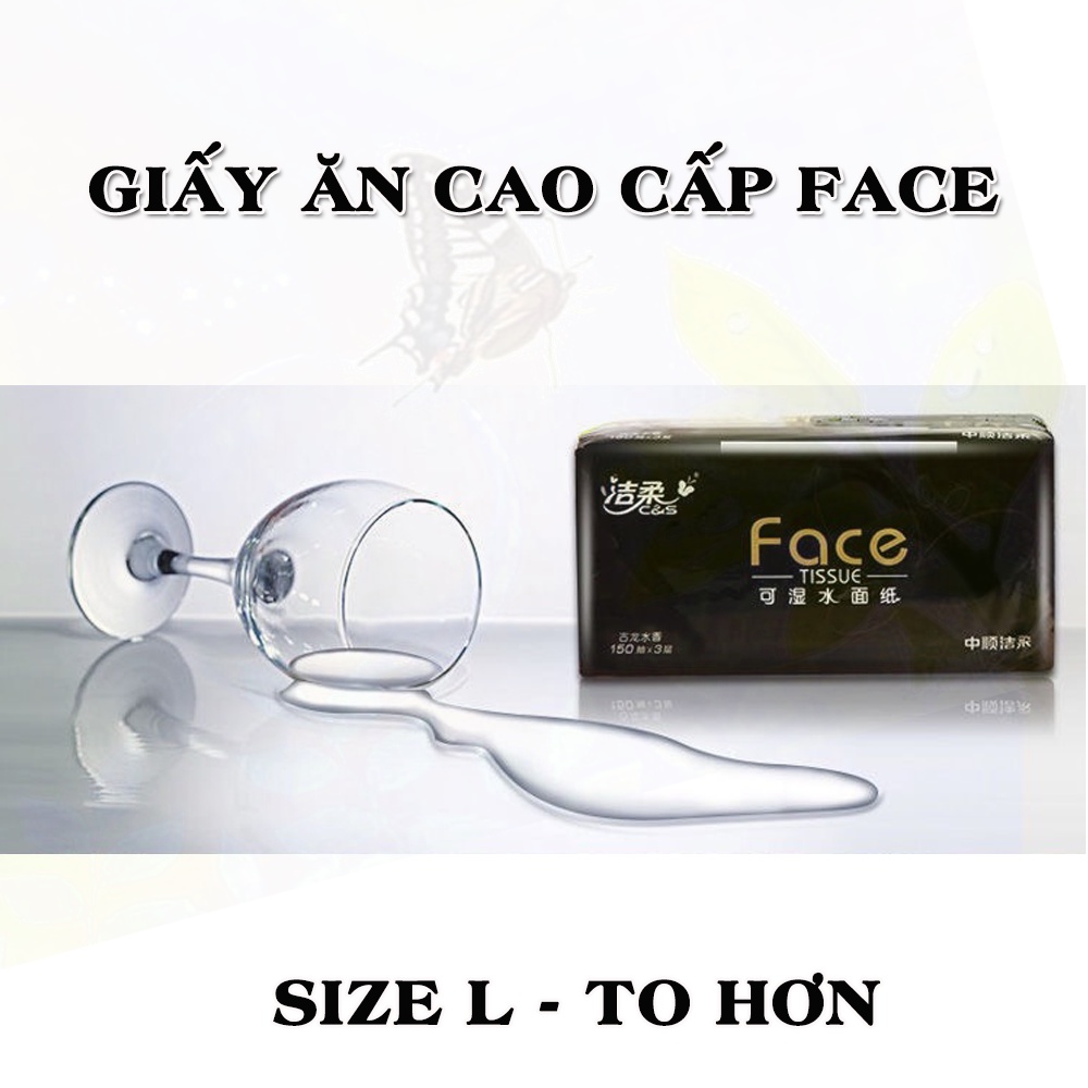 3 gói giấy ăn face size L 150 tờ 3 lớp. Hàng nội địa trung cao cấp
