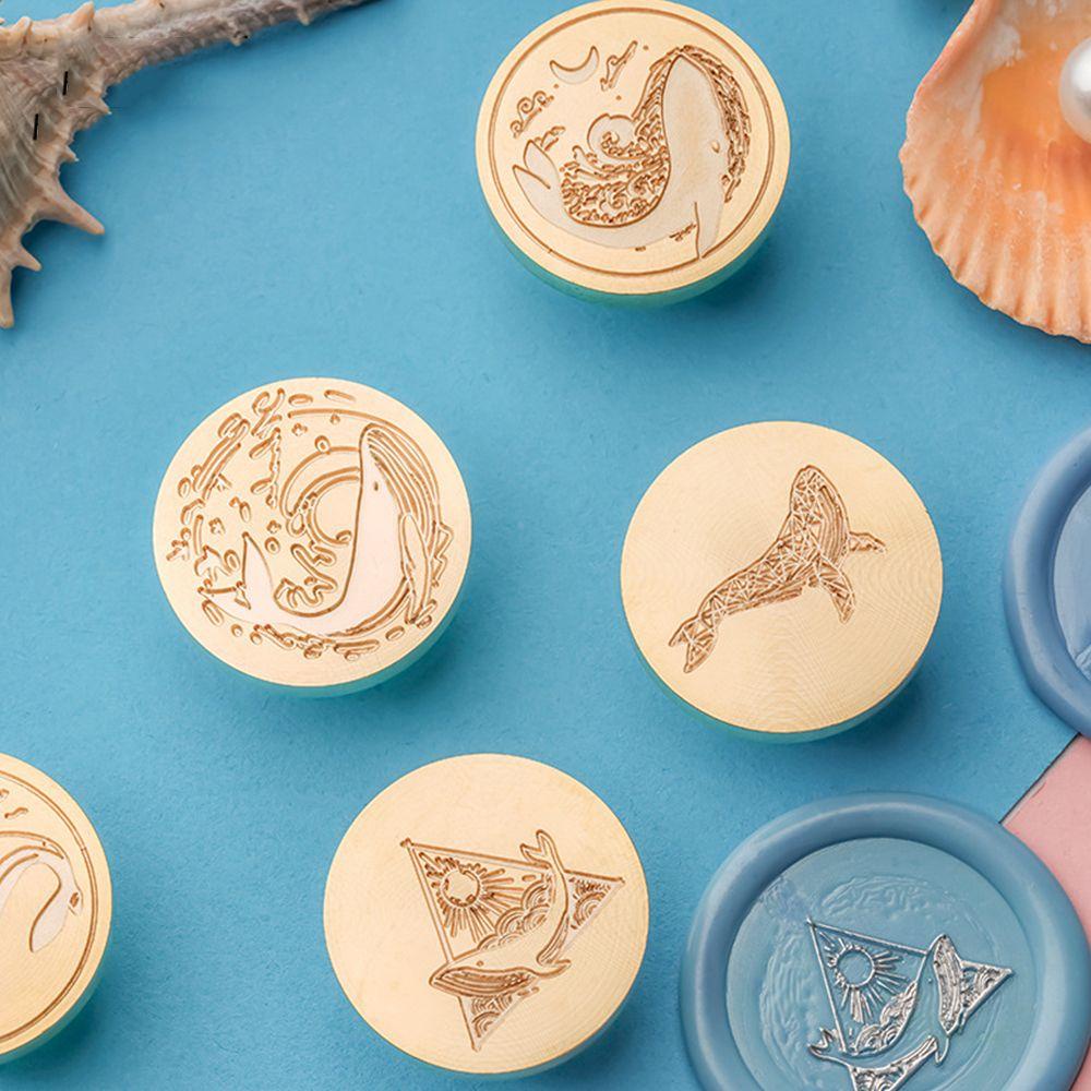 Con Dấu Thủ Công Đầu Tròn Hình Cá Voi Dùng Làm Quà Tặng|Con Dấu Bằng Đồng Thau Dùng Trang Trí Phong Bì