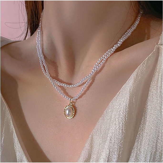 Vòng cổ Đính Ngọc Trai Sang Trọng Phong Cách Hàn Quốc Dành Cho Nữ