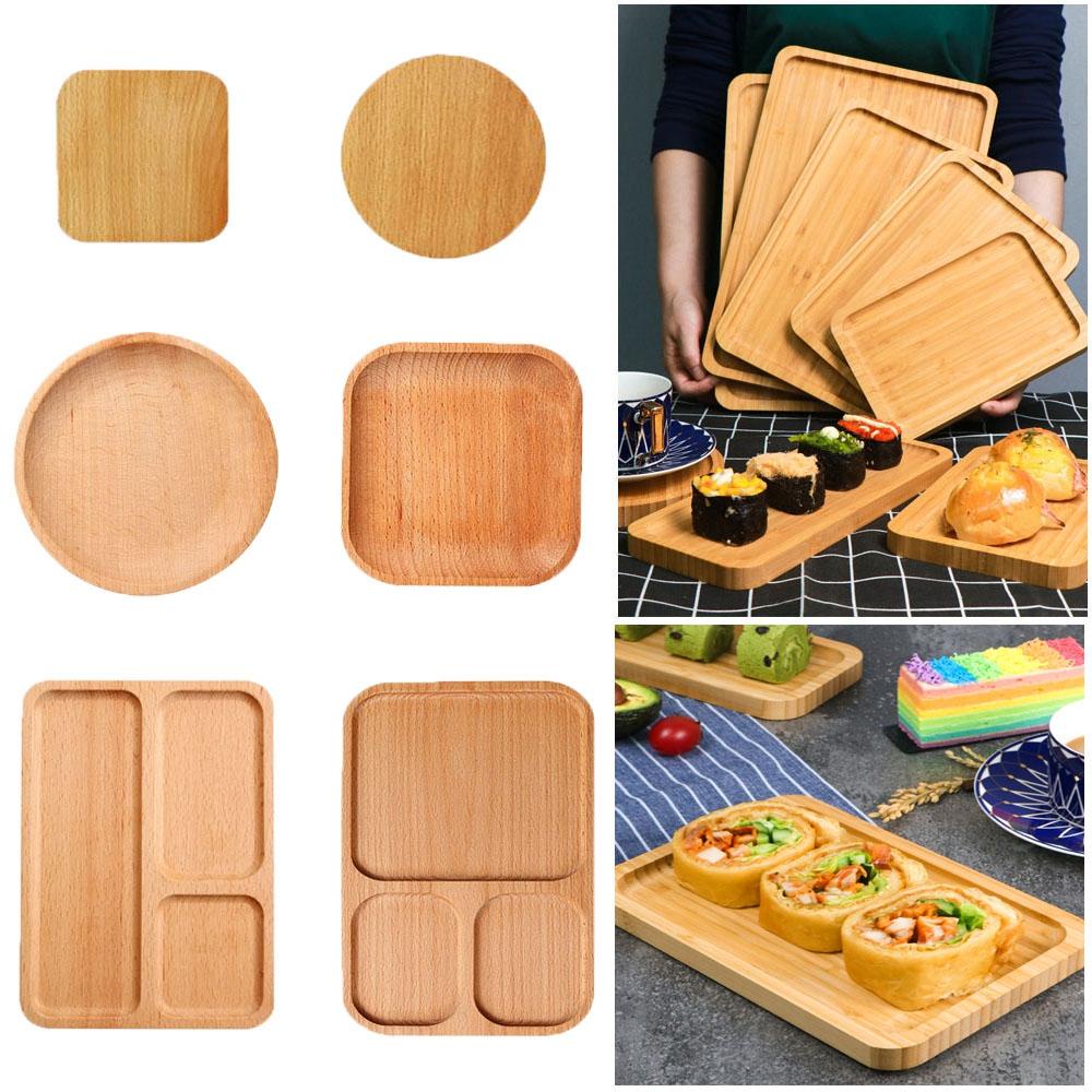 LEISURE Giá Đỡ Bằng Gỗ Tre Hình Chữ Nhật Dùng Để Phục Vụ Trái Cây /