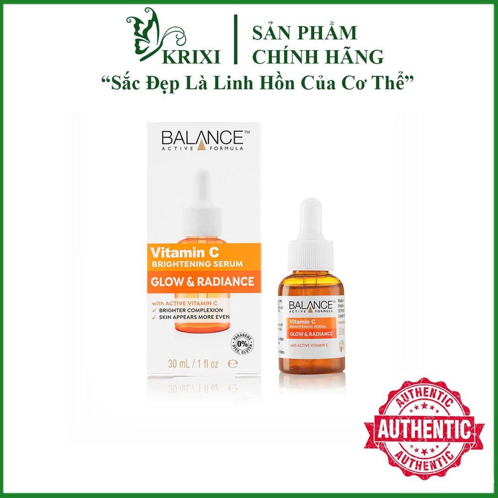 Serum BALANCE Vitamin C Active Formula Giúp Trắng Da Mờ Thâm (30ml) - Krixi Cosmetics