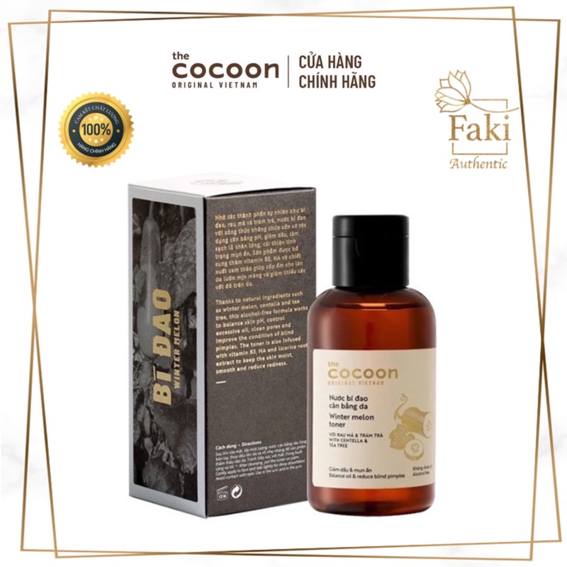 Toner Cocoon Bí đao, nước Cân Bằng Da Cocoon Winter Melon Toner 140ml