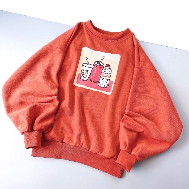 Áo khoác sweater nỉ ngoại coca không nón unisex ulzzang nam nữ