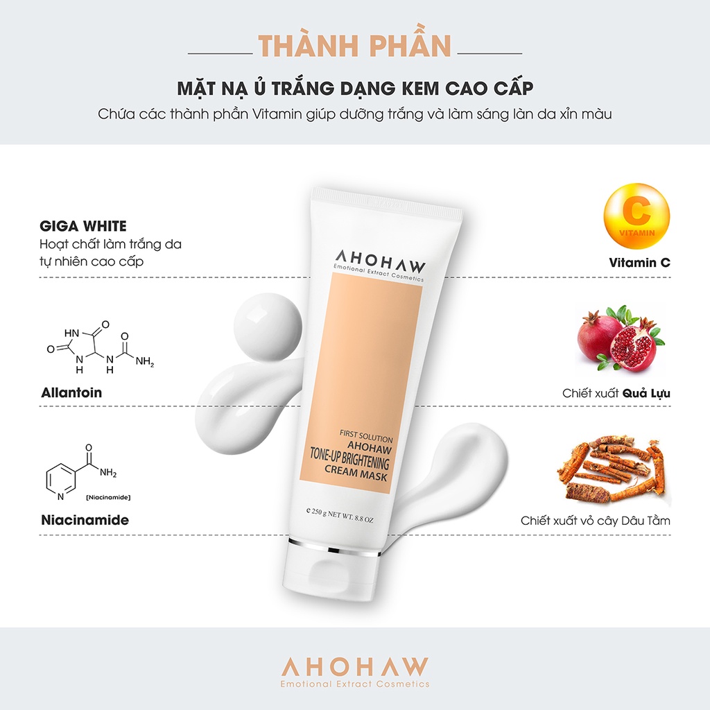 Mặt Nạ Ủ Trắng Dạng Kem Ahohwa First Solution ( 250gr)