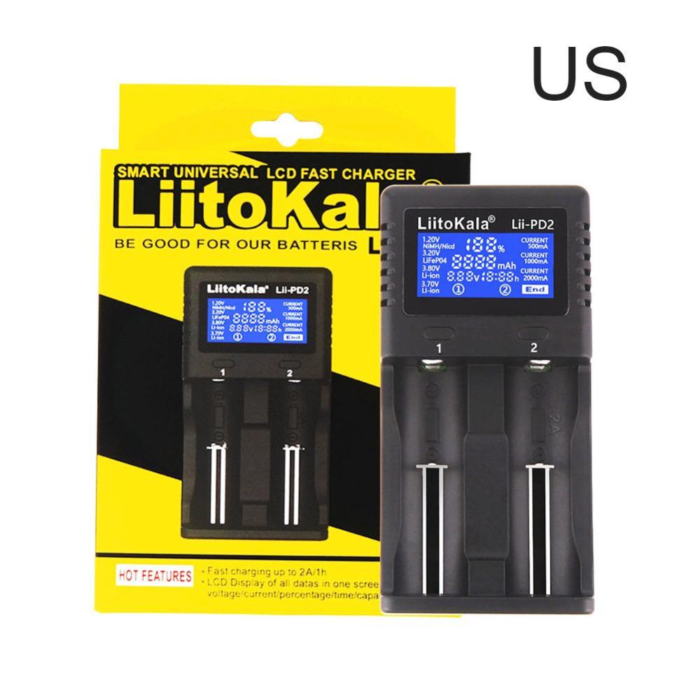 Bộ Sạc Pin Liitoka Lii-PD2 Cho Pin 18650 26650 21700 AA AAA 3.7V/3.2V/1.2V/ lithium NiMH N2U8