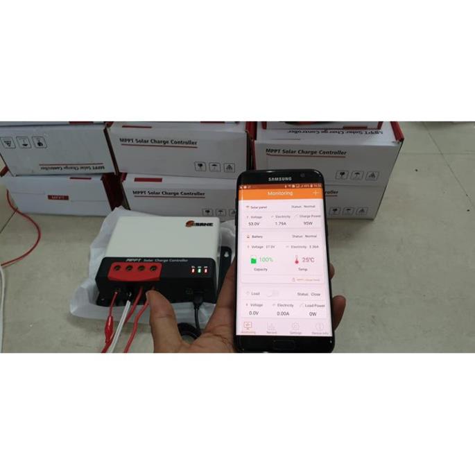 Hàng cao cấp Sạc MPPT SRNE 12/24V 20A 30A 40A 50A kết nối điện thoại