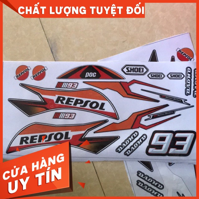 [CHÍNH HÃNG]Tem dán nón bảo hiểm mẫu Repsol, keo bao chắc , bảo hành 3 tháng