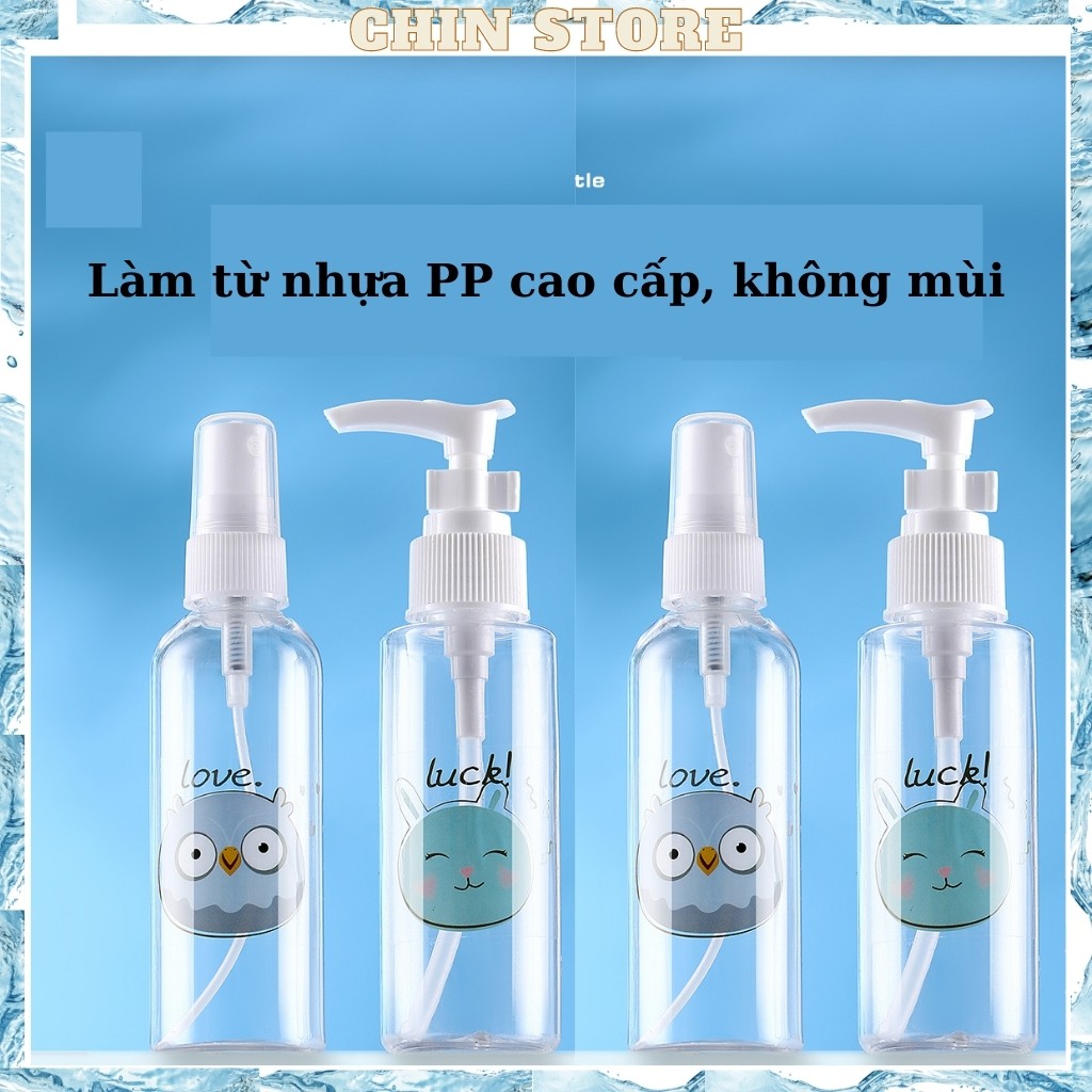 Lọ chiết mỹ phẩm, chai chiết mỹ phẩm nước hoa, phun sương, hình ngộ nghĩnh 50ml,70ml,100ml