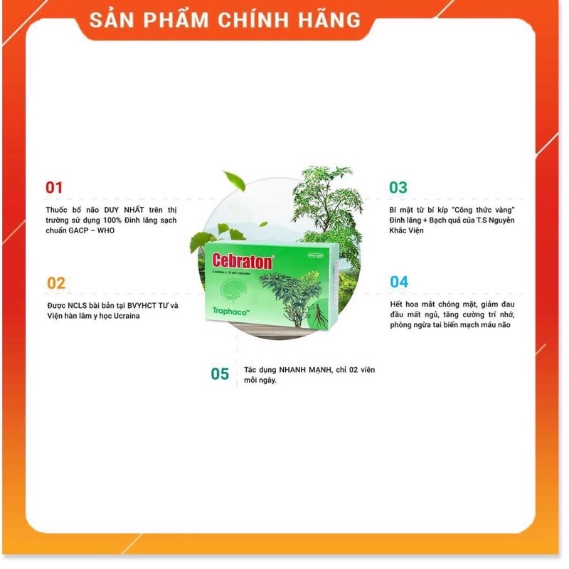✅  Cebraton Hộp 50 Viên.