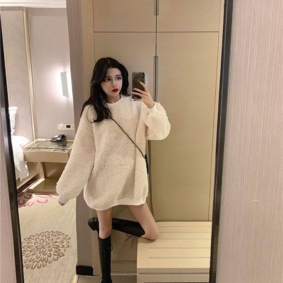 Áo Nỉ Lông Cừu Hai Mặt Thiết Kế Mới Thời Trang Mùa Thu Đông Theo Phong Cách Hàn Quốc