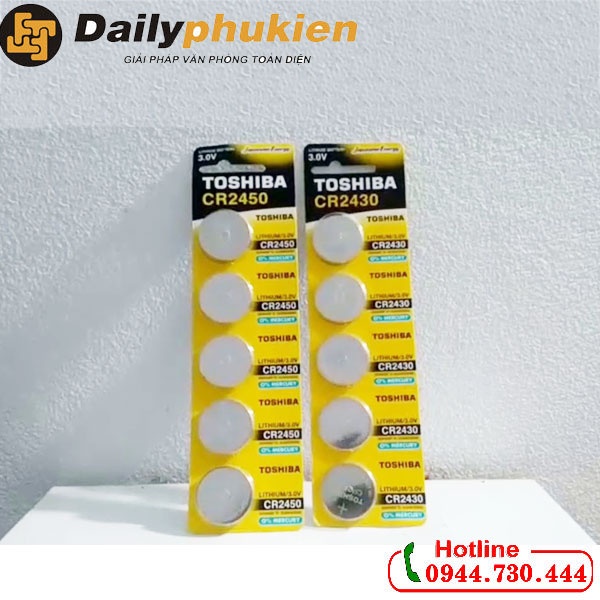 Pin CR2450 Toshiba 3V chính hãng vỉ 5 viên dailyphukien