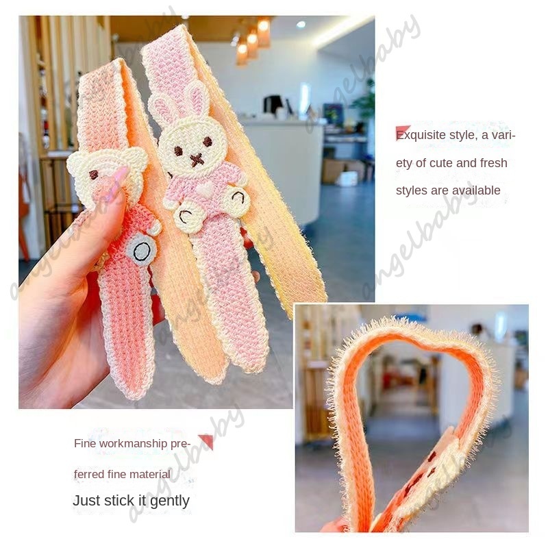 Dây buộc tóc trẻ em Velcro Tóc dễ thương Thỏ đan Băng dán Đăng cô gái Phụ kiện tóc dính