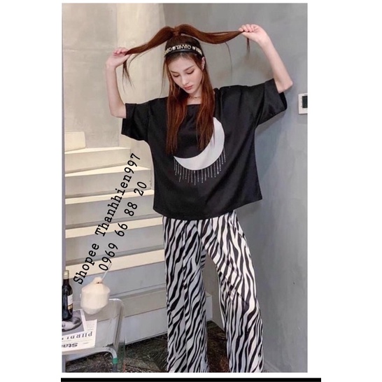 Bộ lụa cổ tròn hình ba cô gái lụa 3