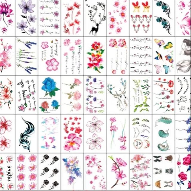 Giá sỉ Tattoo xăm dán hoa xinh và chữ biểu tượng