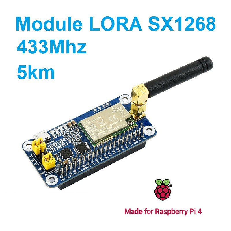 Module Thu Phát Tầm Xa Lora SX1268 433MHz 5Km Cho Raspberry Pi
