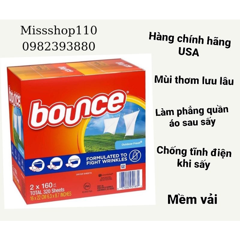 GIẤY THƠM QUẦN ÁO BOUNCE VÀ LÀM MỀM VẢI