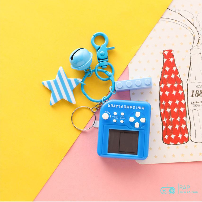 Móc khóa móc túi máy chơi game xếp hình tuổi thơ nhiều màu dùng làm phụ kiện quà tặng, dây treo balo túi xách ví cầm tay