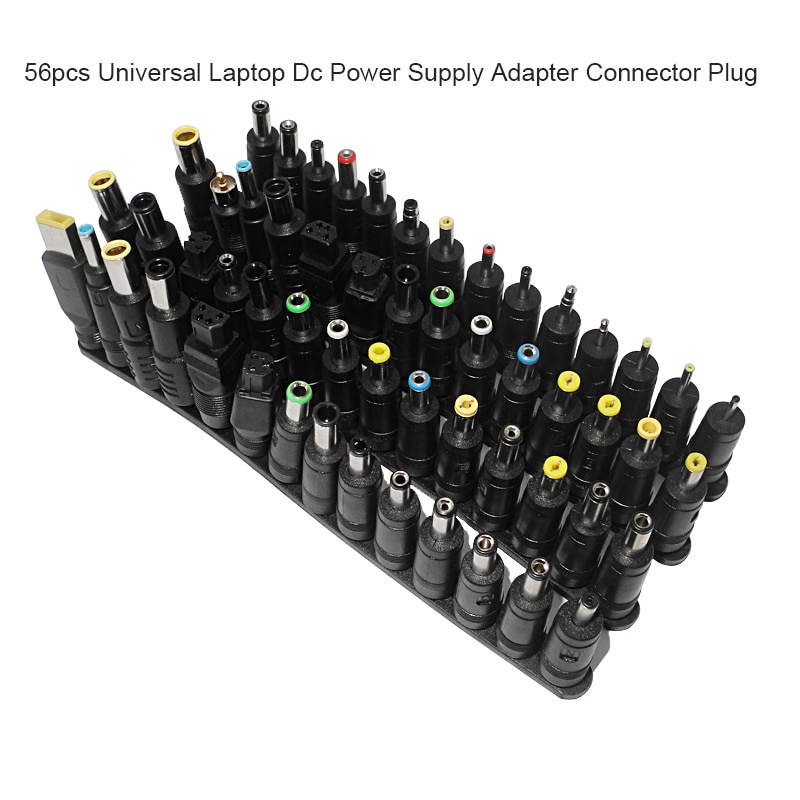 56 pcs/set Universal Plug 56pcs DC Power 5.5x2.1mm DC head Jack Charger to Plug Power Adapter for Notebook Laptop High Quality