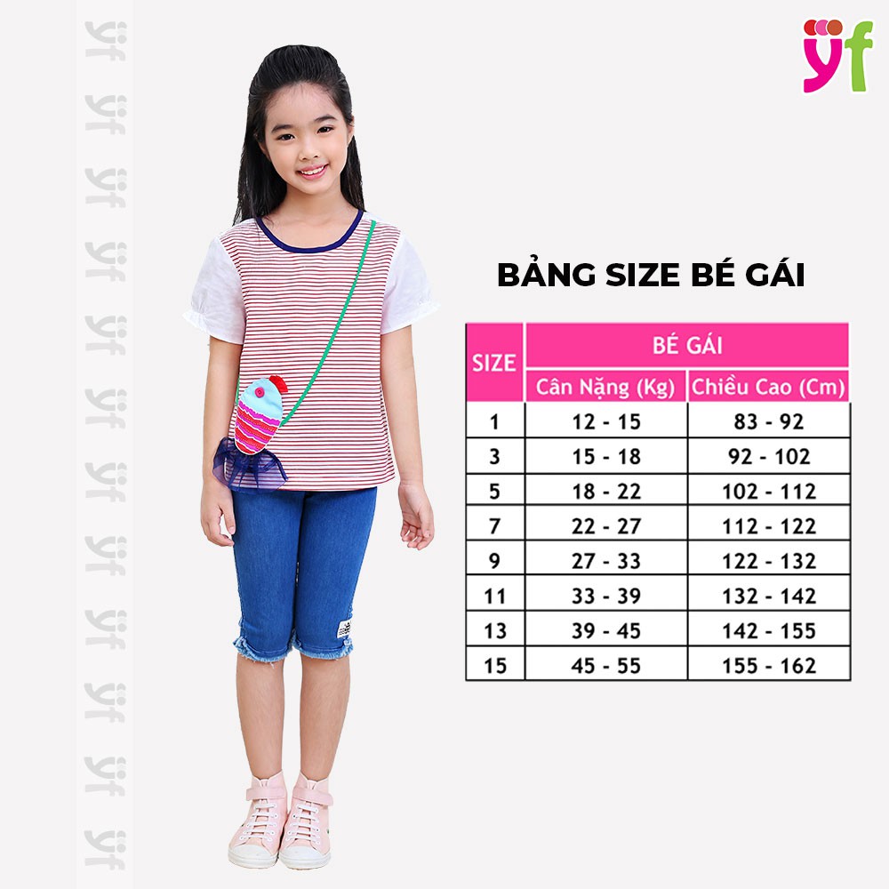 Áo vải sọc cho bé YF cotton 100% thấm hút tốt, màu ngẫu nhiên 7AX117