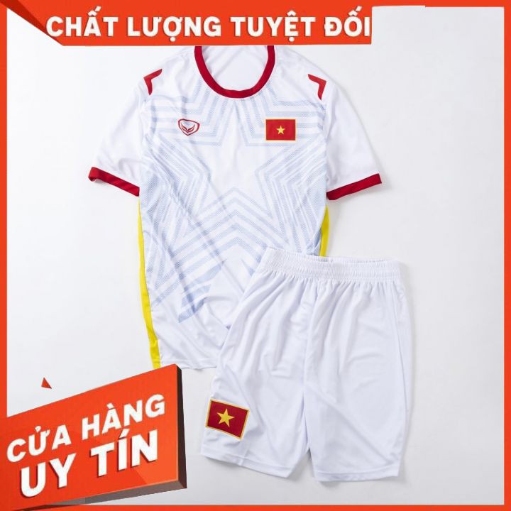 (HÀNG HÓT) QUẦN ÁO BÓNG ĐÁ ĐỘI TUYỂN VIỆT NAM 2021 MÀU TRẮNG CHẤT THUN LẠNH CAO CẤP