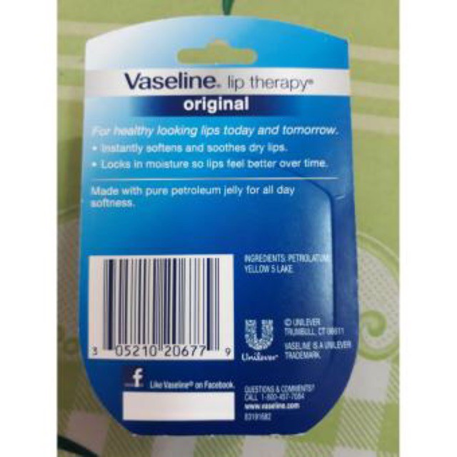 SON DƯỠNG MÔI VASELINE LIP THERAPY ORIGINAL 7G