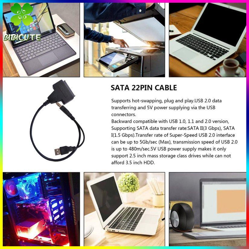 Dây Cáp Chuyển Đổi Usb2.0 Sang Sata 22pin Cho Ổ Cứng Hdd 2.5inch | BigBuy360 - bigbuy360.vn