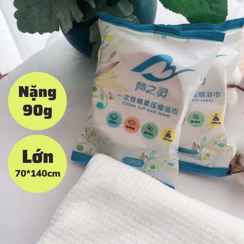 Khăn tắm nén du lịch chất liệu Cotton, size lớn 70x140 cm